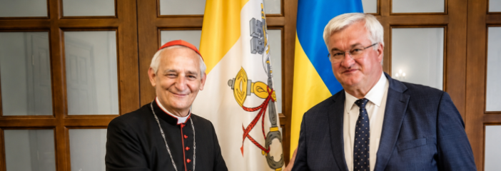 Il card. Zuppi incontra il ministro degli Esteri Sybiha