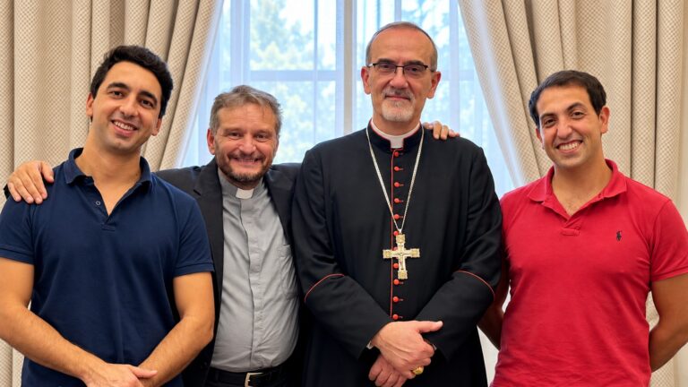 Manuel Grasso con il card. Pierbattista Pizzaballa a Gerusalemme